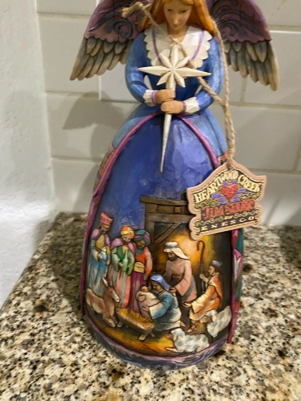 Jim Shore Heartwood Creek Enesco Angel Nativity 11” Holy Family 2005 Figurine